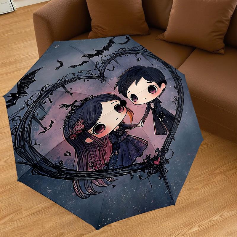 1PC Warner Vampire Love Heart Umbrella-8-Rib Reinforced, Automatic Open, Lightweight & Durable-A22