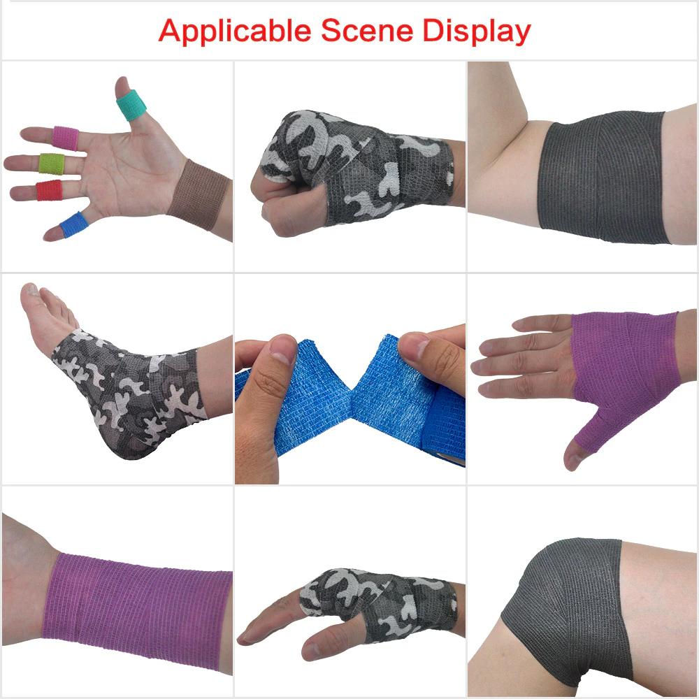 4.8m Camouflage Elastic Wrap Tape Hunt Disguise Elastoplast Self Adhesive Sports Protector Knee Finger Ankle Athletic Bandage