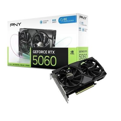 PNY - Видеокарта - GEFORCE RTX 5060 - 8 ГБ - С разгоном - Двухвентильная - DLSS 4