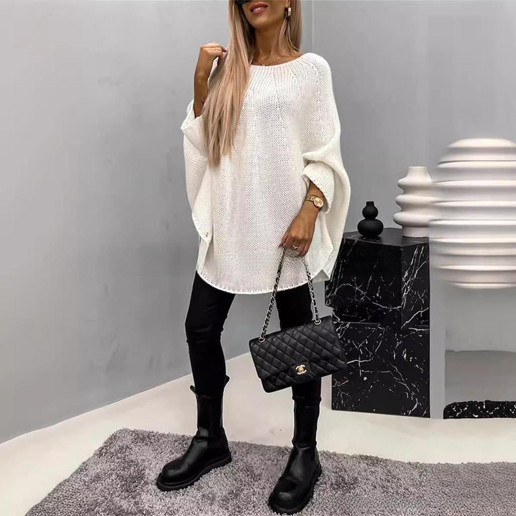 2023 Autumn Women's Cape Raincoat Style Knit Shawl Sweater