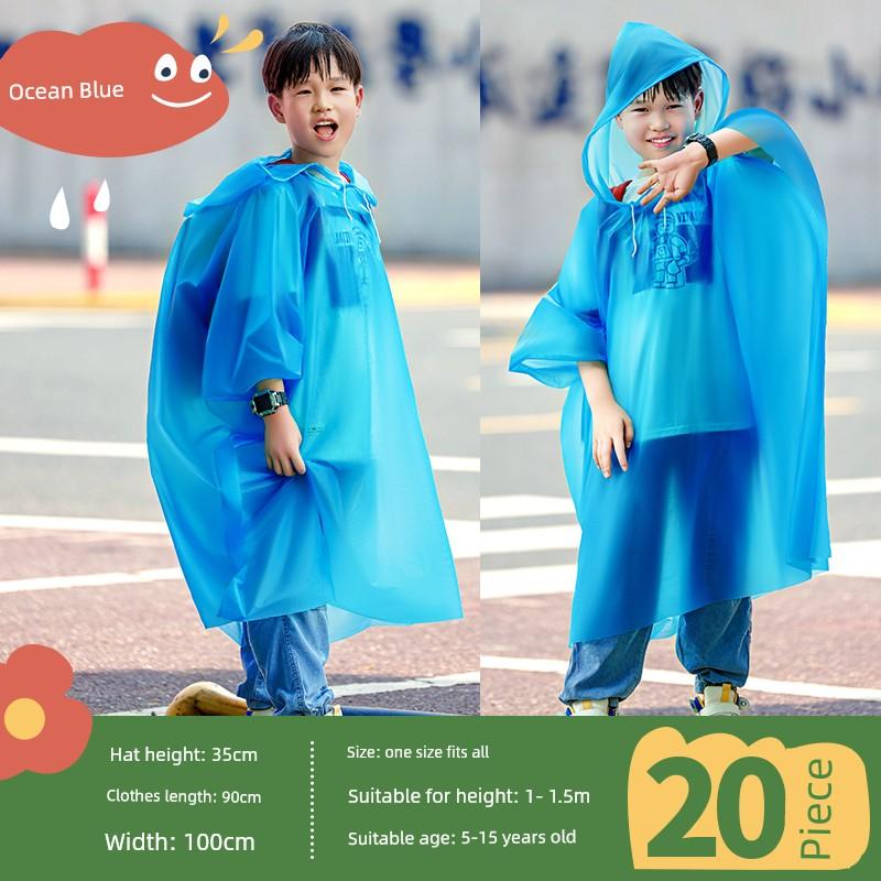 Children's Disposable Raincoat for Travel, Portable Full-Body Rainwear for Students, Girls, Boys, Elementary School Students, Thickened Rain Poncho