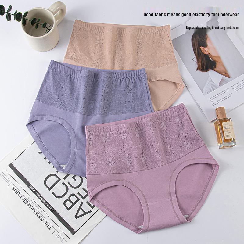 Plus Size High Waist Cotton Briefs for Middle-aged & Elderly Women - Breathable Tummy Control
