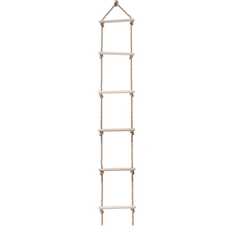 Детская деревянная веревочная лестница для лазания для детей Деревянные качели Игра на открытом воздухе Игрушка 5-уровневая лестница Игровая площадка В помещении Детские игрушки для лазания