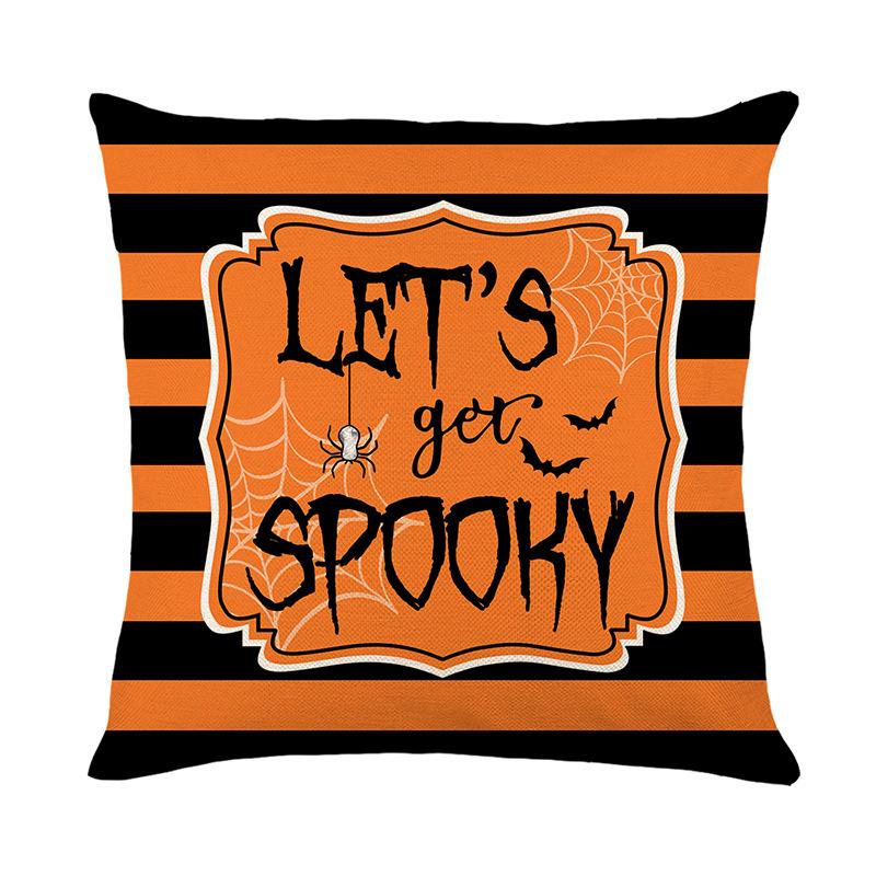 1pc Halloween Cushion Cover Pumpkin Ghost Pattern Pillowcase Suitable for Festival Living Room Bedroom Decoration Festival Gifts