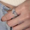 Blue Water Drop Zircon Open Ring for Women Exquisite Retro Irregular Adjustable Finger Ring Sweet Casual Versatile Jewelry Gift