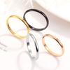 Durable Stackable Plain Band Rings 2MM Titanium Steel Rings Simple Thin Rings  Midi Ring