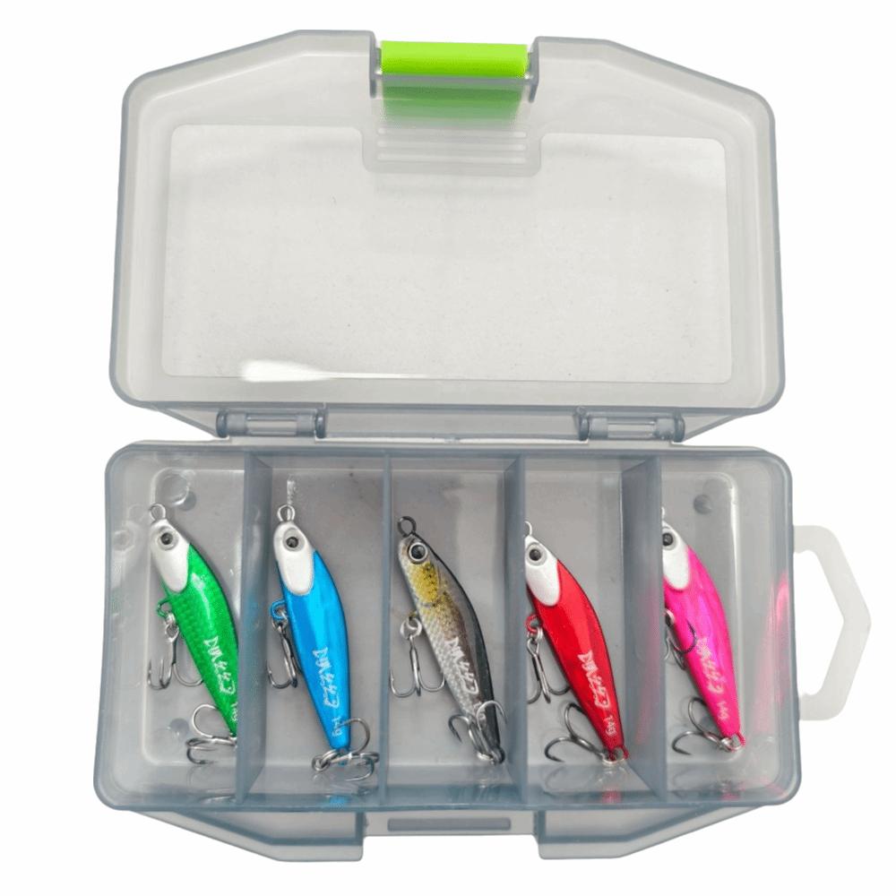 5pcs/Box 3D Eyes Design Sinking Vibration Baits Fishing Spoon Lure Artificial Lure Fishing