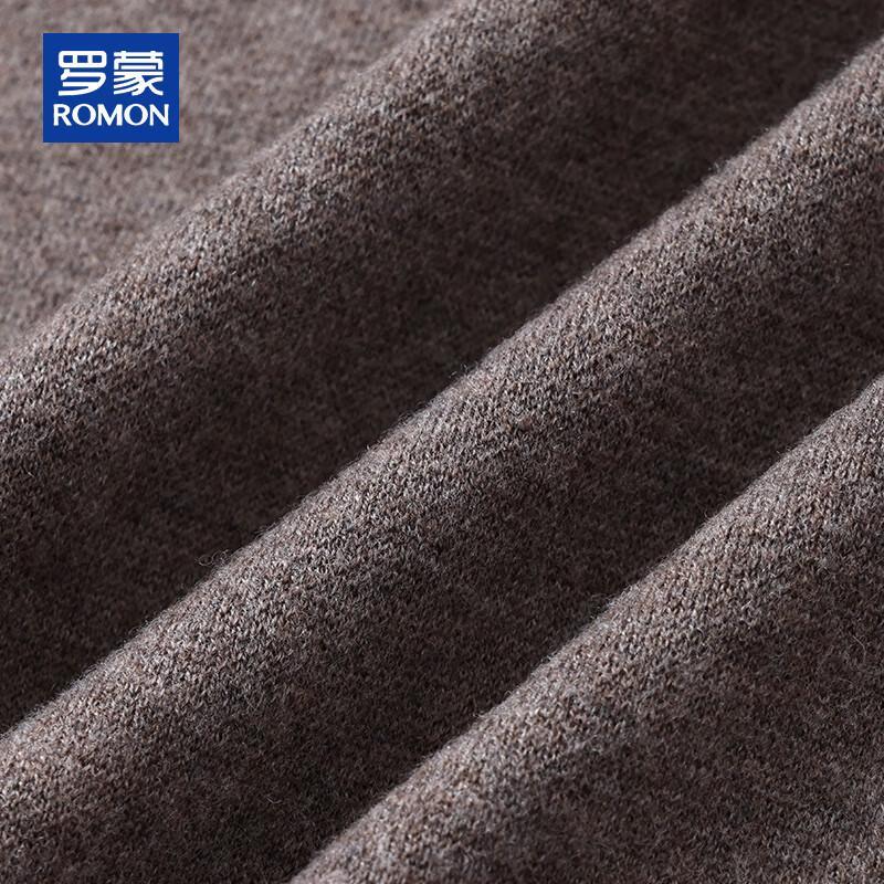 ROMON Men's 100% Pure Wool Thickened Button Cardigan Sweater with Pockets