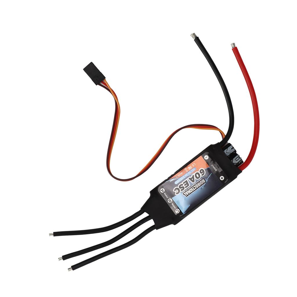 Black 60A Bidirectional Brushless ESC Rapid Response Brushless Electric Speed Controller for RC Car Boat
