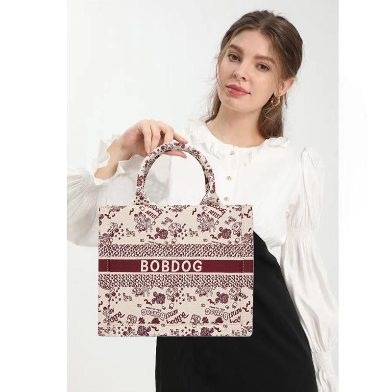 New Women's Bag Three-dimensional Rust Fashion Versatile Handbag Canvas Letter Shopping Tote Bag