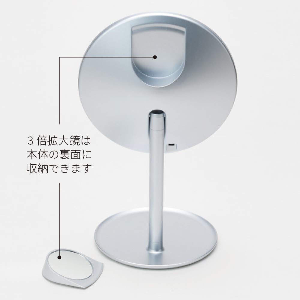 Napure Зеркало - Настольное зеркало со светодиодной подсветкой, отражающее ваш истинный тон кожи, 3-кратное увеличение, Настольное зеркало, Зеркало для макияжа, Подарок на день рождения/Рождество