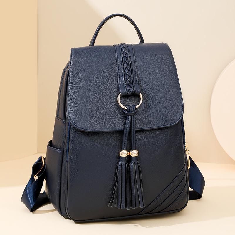 Женский рюкзак с кисточками, большой емкости, рюкзак для путешествий, ПУ, сумка для мам среднего возраста, дорожная сумка