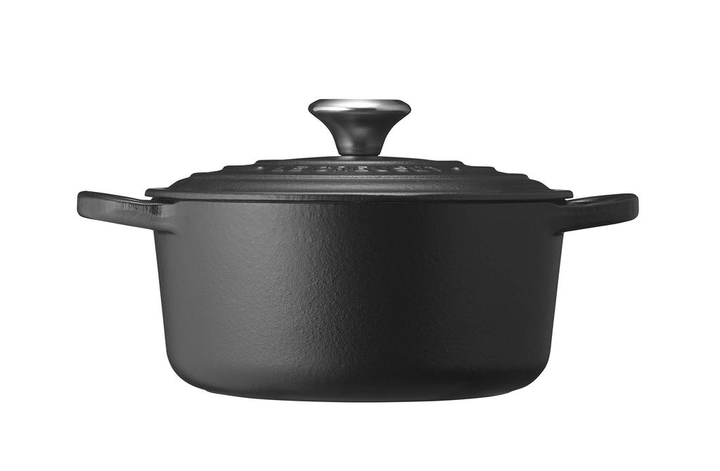 LE CREUSET Литая эмалированная кастрюля Signature Cocotte Ronde 16 см, матово-черная, совместимая с газовой духовкой IH, японская [Авторизованный продукт]