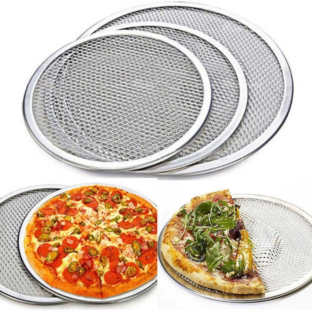 Reusable Pizza Pan Non Stick Bakeware Mesh Net Barbecue Grate  Oven Baking