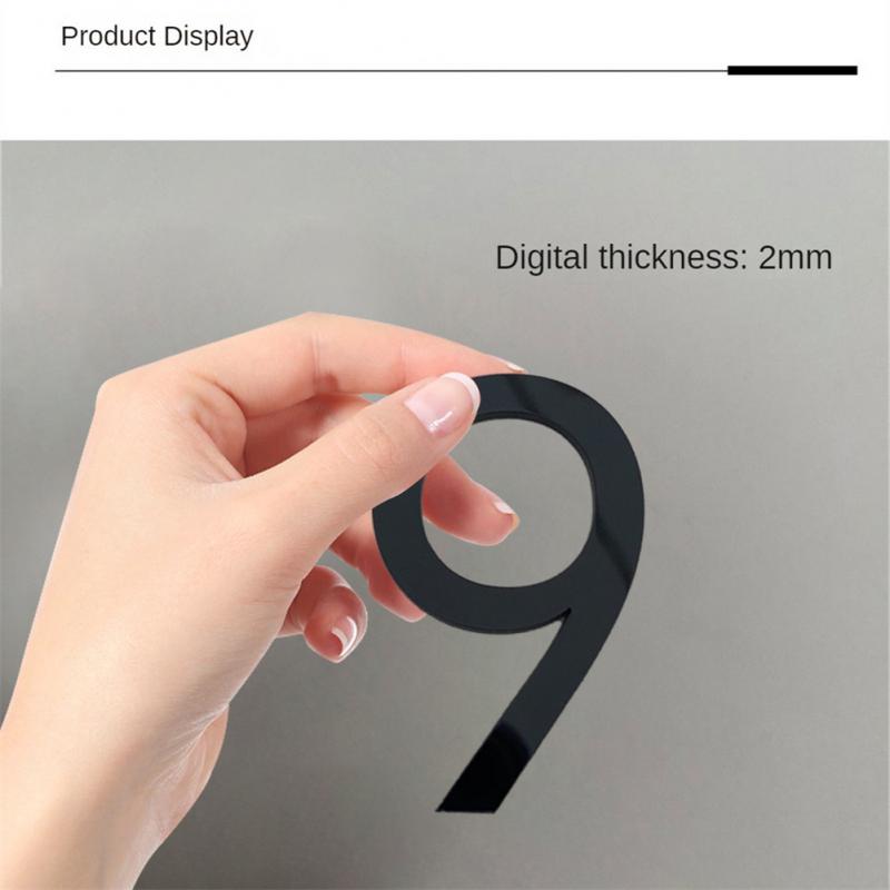 Self-adhesive 3D Numeral Plate Plaque Sign Gate Digit Number Tag Door Label Hotel Plastic 0 To 9 Plating Home Sign House Address