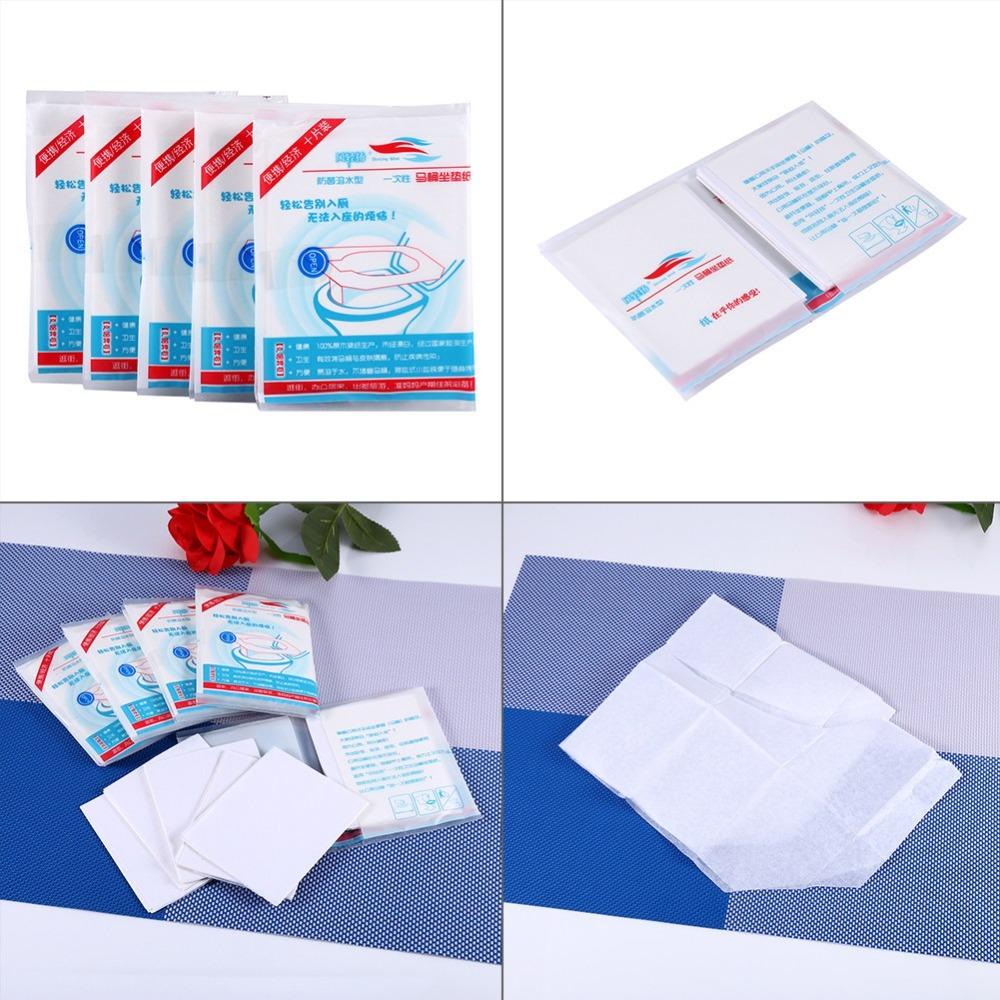 50 PCS Disposable Toilet Seat Covers 10pcs Per Pack Toilet Paper Pads Toilet Seat Mats Hotel