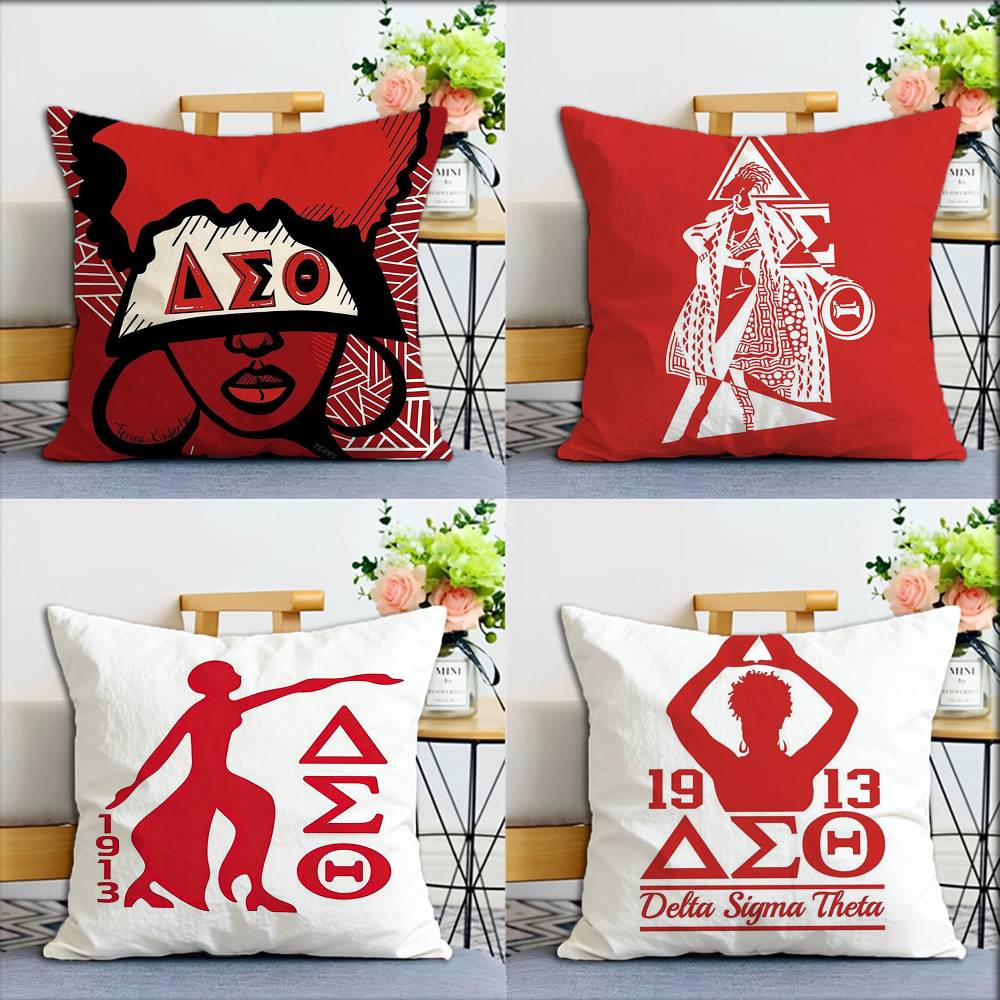DDelta Sigma Theta World Various Sizes Square Pillow Case For Car Home Bedchamber Decor