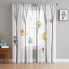 Owl With Tree Branch Sheer Window Curtains For Living Room Bedroom Modern Voile Tulle Curtains Fabric Drapes For Kitchen