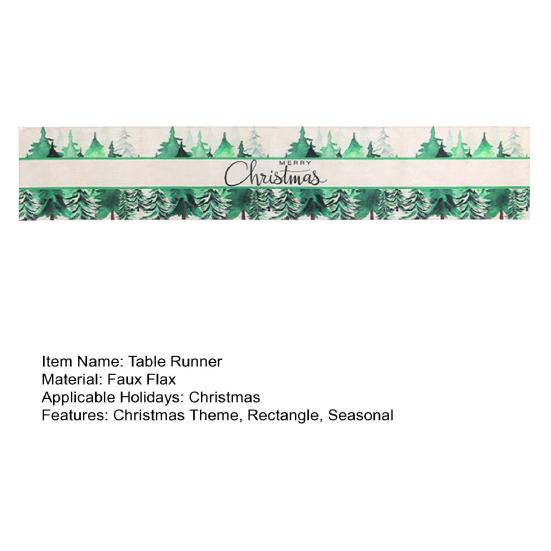 Рождественская дорожка для стола Зеленые руки эльфа с елочным шаром и принтом Сезонный прямоугольник из искусственного льна Рождественская тема Обеденный стол Ткань Обложка Праздничное украшение
