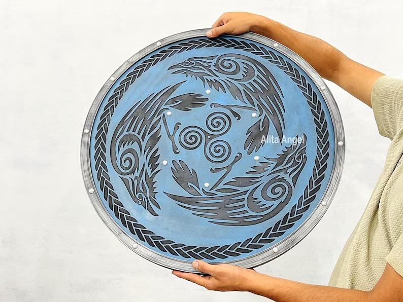 Eivor Valhalla Raven Authentic Battleworn Viking Shield