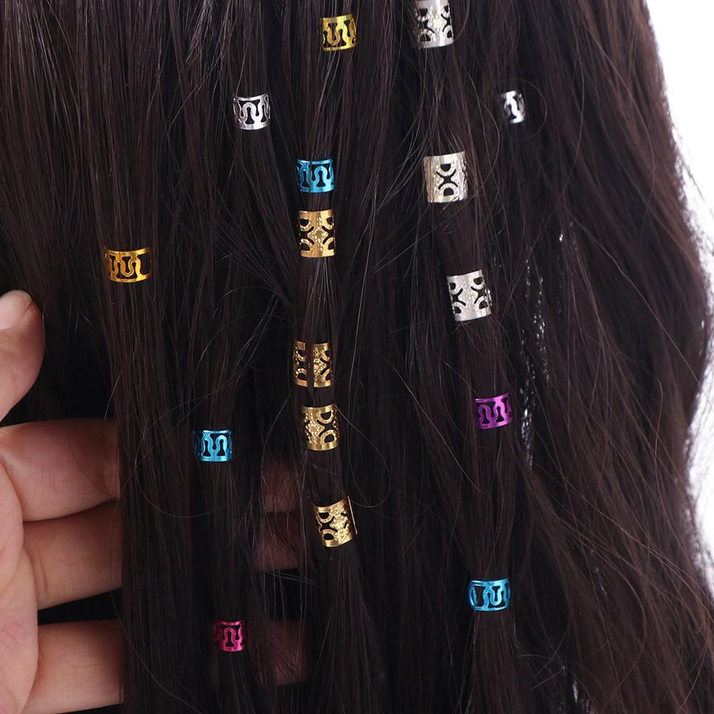 40pcs Metal Cuff Clips Dreadlocks Beads Dread Locks Hair Braid Tubes for Braids