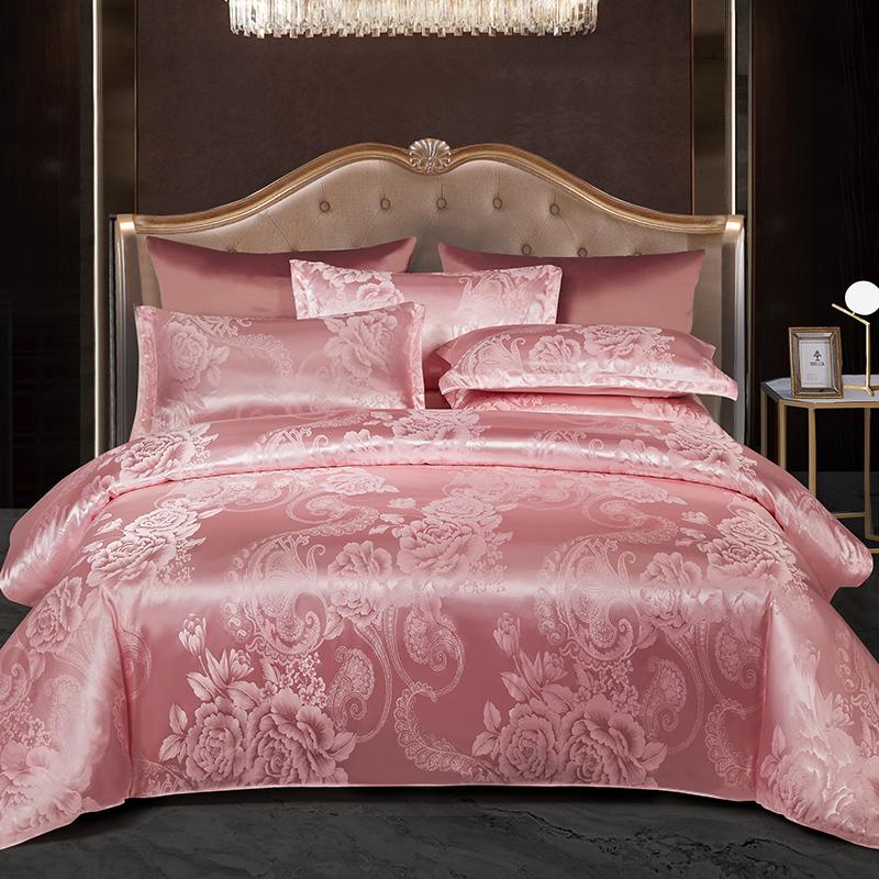 Jacquard Bedding Set Single Double Queen King Size Duvet Cover European Light Luxury Type Skin-Friendly Soft Fabric Quilt Cover
