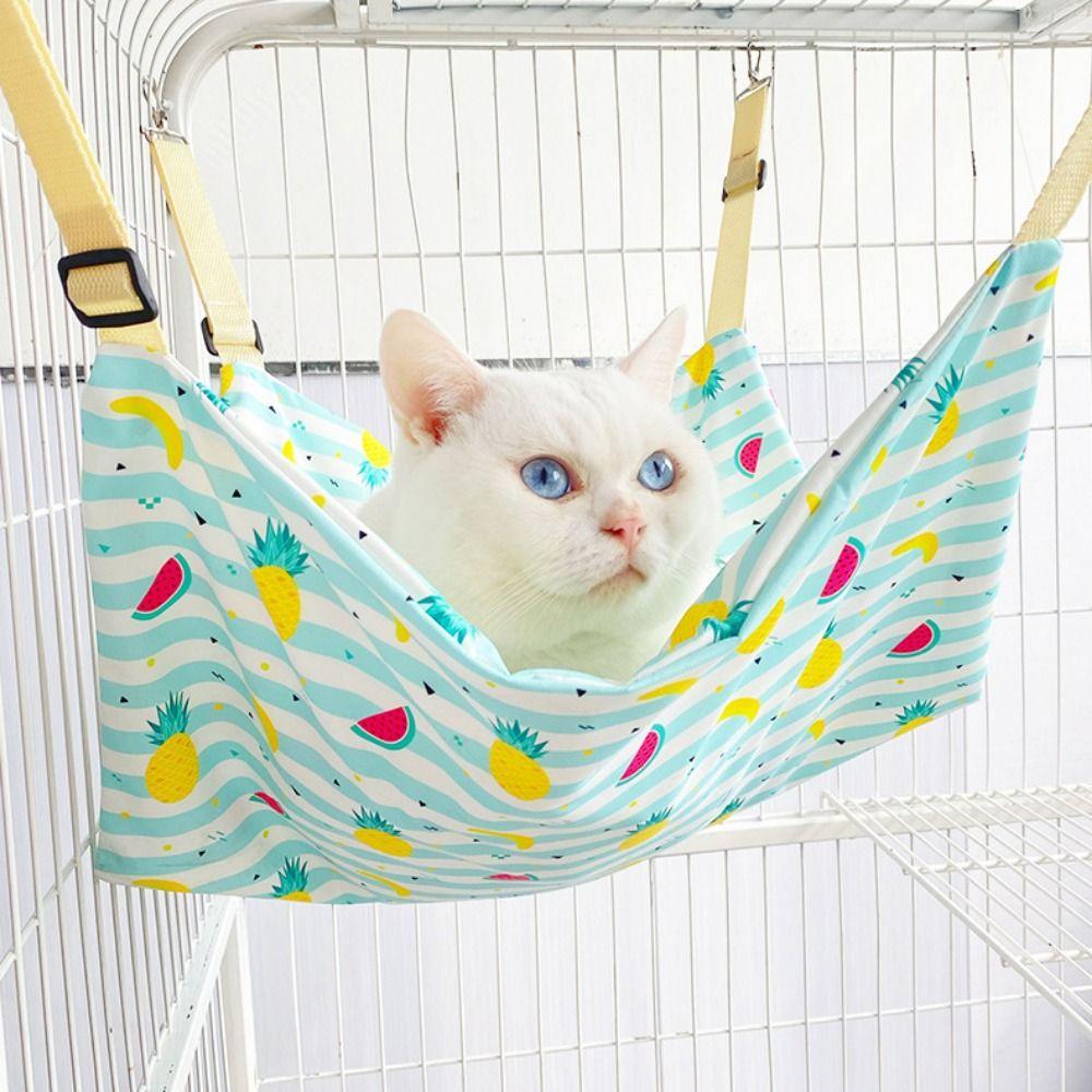 Cartoon Cat Hammock Bed Breathable Cat Swinging Nest for Cat Kitten Hamster Rabbits