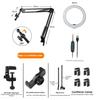 Phone Holeder LED Fill Light with Flexible Arm Fixed Bracket for Viedo Recording Live Streaming Selfie Light Circle Fill Lights