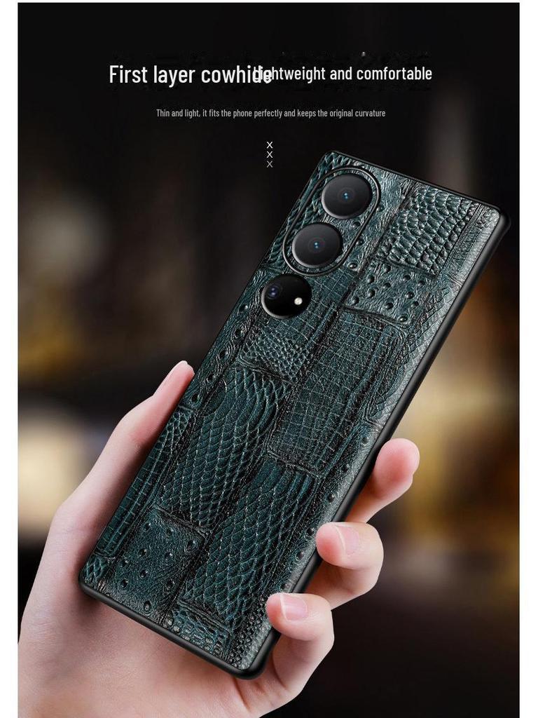 Чехол-накладка из натуральной кожи для Honor Play 40 - защитный чехол из воловьей кожи с зернистой отделкой