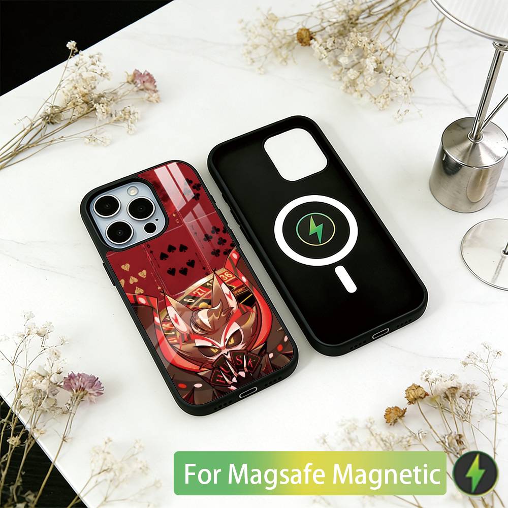 Чехол для телефона H-Hazbin H-Husk для iPhone 17, 16, 15, 14, 13, 12, 11 Plus, Pro, магнитный с беспроводной зарядкой Magsafe
