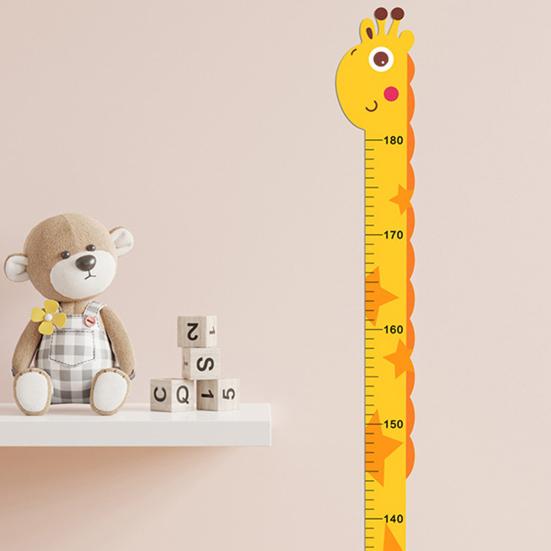 Детская ростовая диаграмма Наклейка на стену Детская комната Детская спальня От младенца до взрослых Мальчики Девочки Измерение роста Линейка Мультяшное украшение Наклейка
