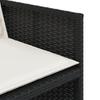 17 piece Garden Dining Set with Cushions Black Poly Rattan