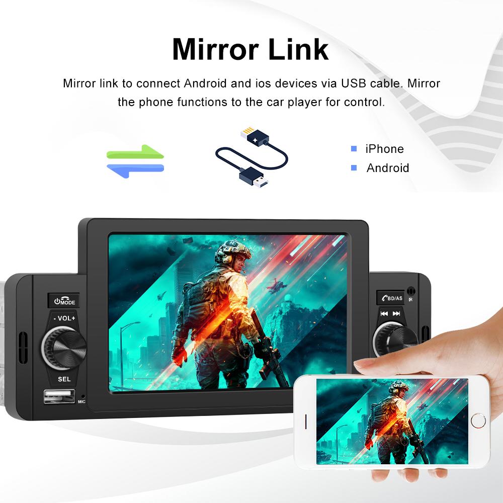 Автомобильный радиоприемник 1 Din Универсальный CarPlay Android Авто Мультимедийный плеер Bluetooth MirrorLink FM-приемник
