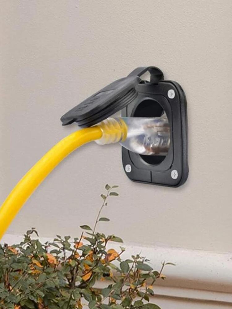 15 Amp Shore Power Inlet Plugs 125V Flange Inlet RV Power Outlet Socket with Waterproof and Dustproof Cover 5-15P RV Plugs Power