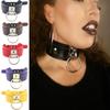 Cool Oversized Choker Fetish Silver/Gold O Round Metal Punk Style Retro Leather Collar Bondage Sub BDSM Harness Necklace