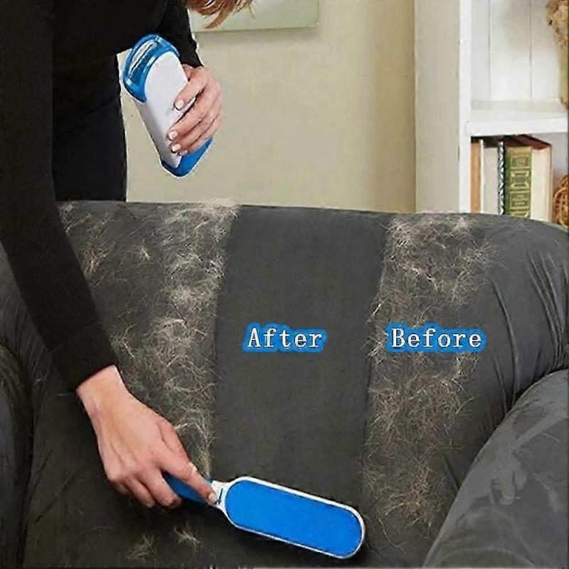 Pet Hair Remover Brush - Reusable Magic Cleaning Brush for Pet Hair Removal with Self-cleaning Remove Dog Cat Hair (Blue)