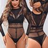 Летняя одежда Сексуальные топы Y2k Женская сетка для рыбалки Сексуальные чулки боди Рыболовная сеть Боди с длинным рукавом Чулки-боди Белье с вырезами