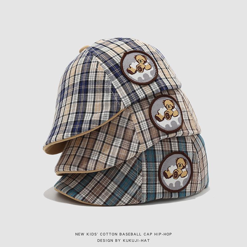 Stylish Unisex Plaid Beret for Infants & Toddlers - Versatile Korean Spring Hat 2026