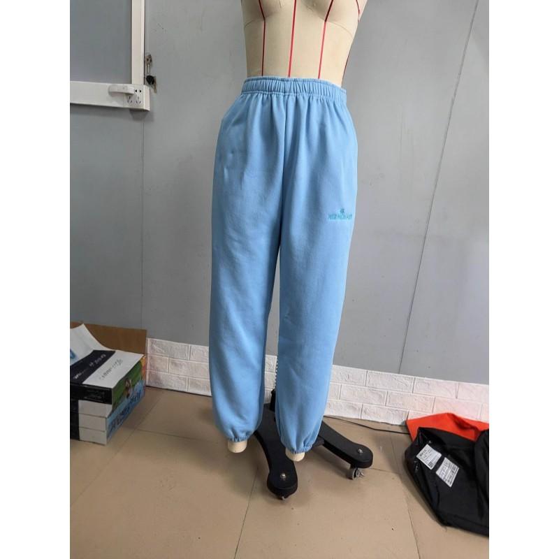Womens Embroidered Letter Fleece Sweatpants Loose Fit Casual Joggers