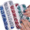 12 Grid Shimmering Nail Art Rhinestones, Flatback Gemstones for Versatile Decoration - Nails Shoes Makeup Bags