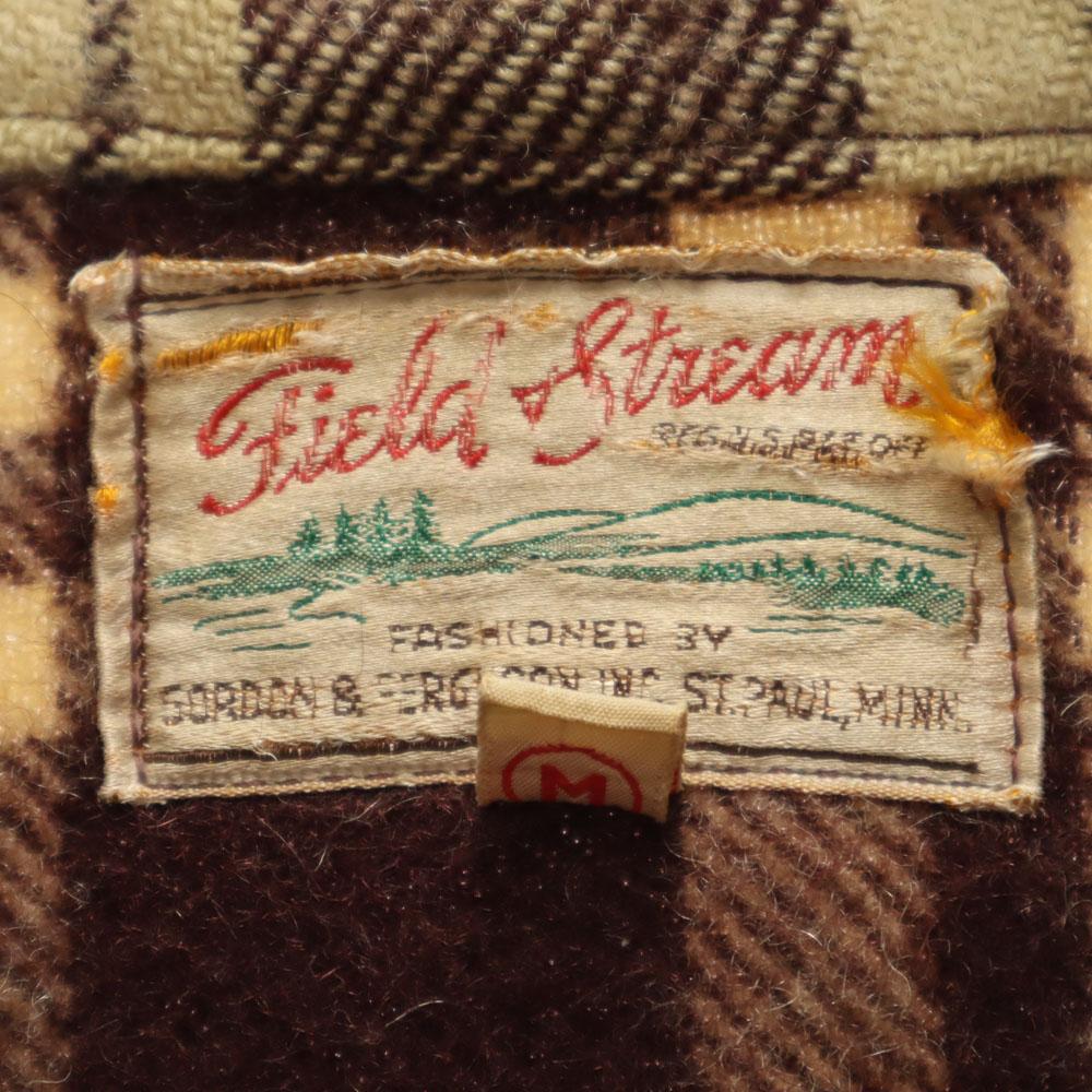 Field Stream 50-е винтажная шерстяная рубашка-куртка с длинным рукавом M Бежевый и другие Мужская Б/У