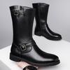 Зимние новые мужские ботинки Мартина большого размера 46 из мягкой кожи черные расширенные ботинки 47 мужские ботинки с высоким голенищем тибетские ботинки