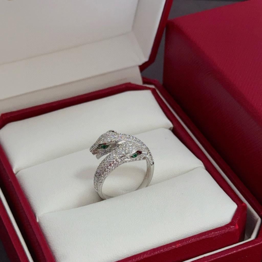 Трехцветное двустороннее кольцо-леопард с бриллиантами для повседневной носки Изысканное мастерство для мужчин и женщин Подарки для мужчин и женщин Подарок на день рождения