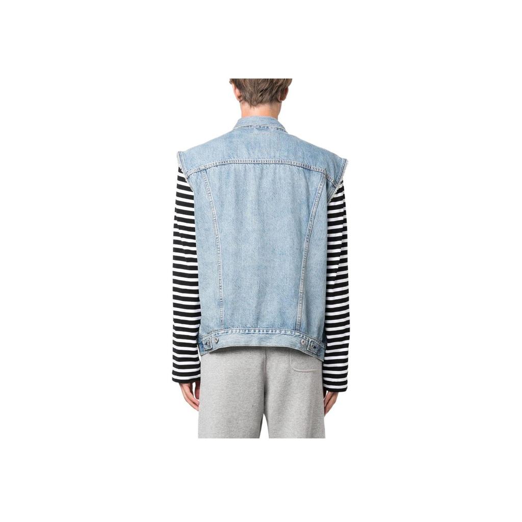 Levis SS23 Однотонный Денимовый Жилет на Пуговицах Мужские жилеты Синий A5789-0000