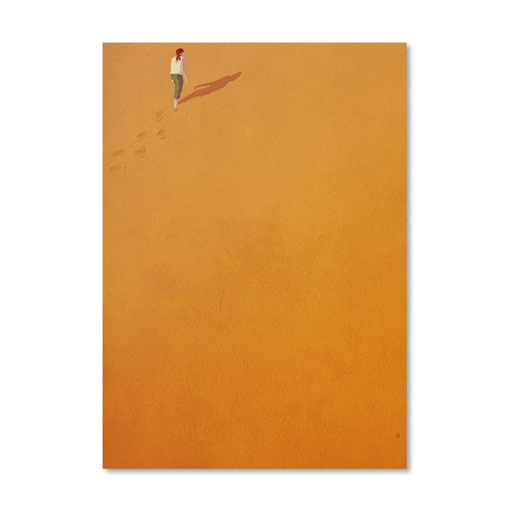Abstract Creative Alone Girl Wall Art Poster Prints Minimalist Colorful Style Canvas Painting Picture for Living Room Home De