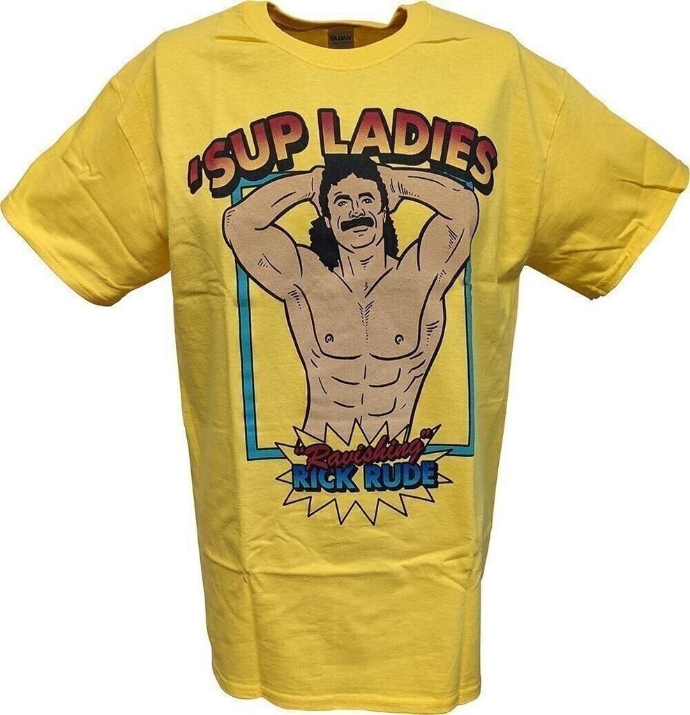 Ravishing Rick Rude Sup Ladies Unisexs Yellow Tshirt
