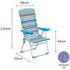 Chaise pliante - Marbueno - Modèle 10465 - Aluminium - 5 positions - Rayures orange et bleues