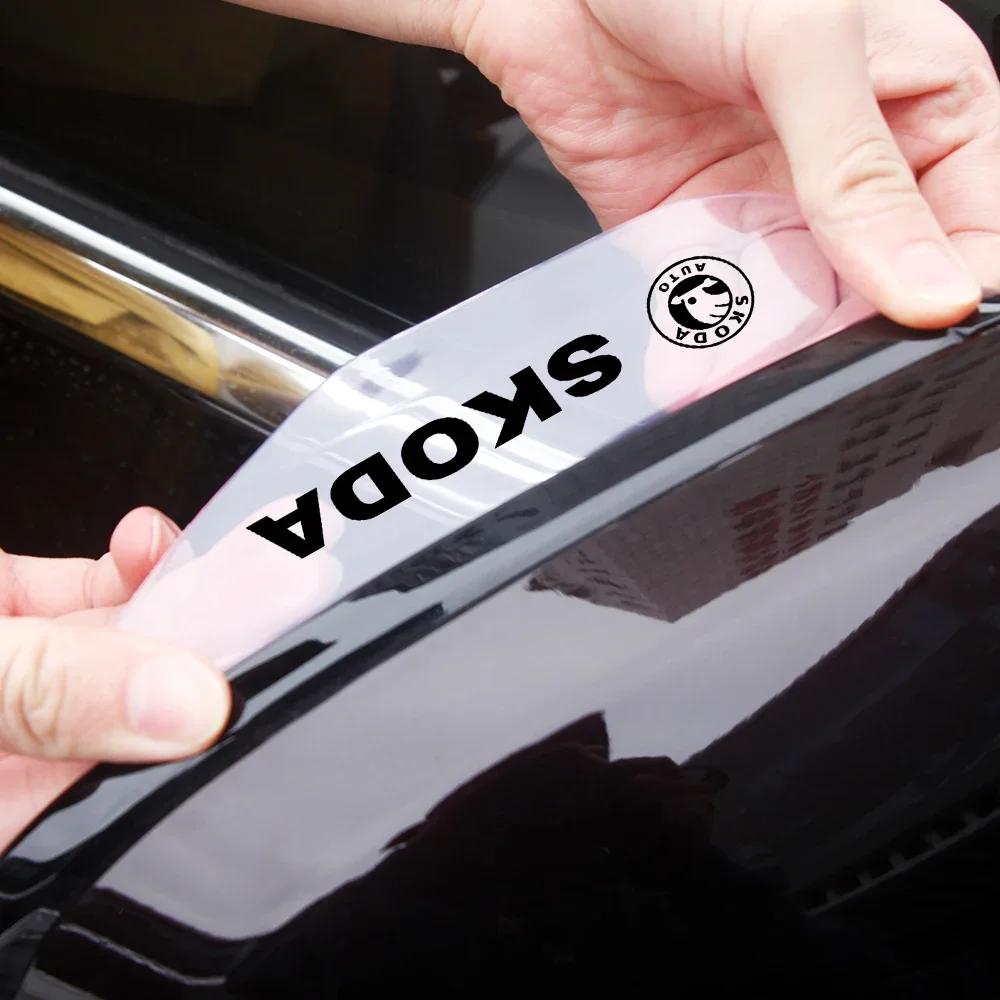 XLM4 2 Pack Car Rearview Mirror Rain Eyebrow Rain Cover Flexible PVC Rain Cover For Skoda Octavia Rapid Kodiaq Karoq Fabia Kamiq Supe