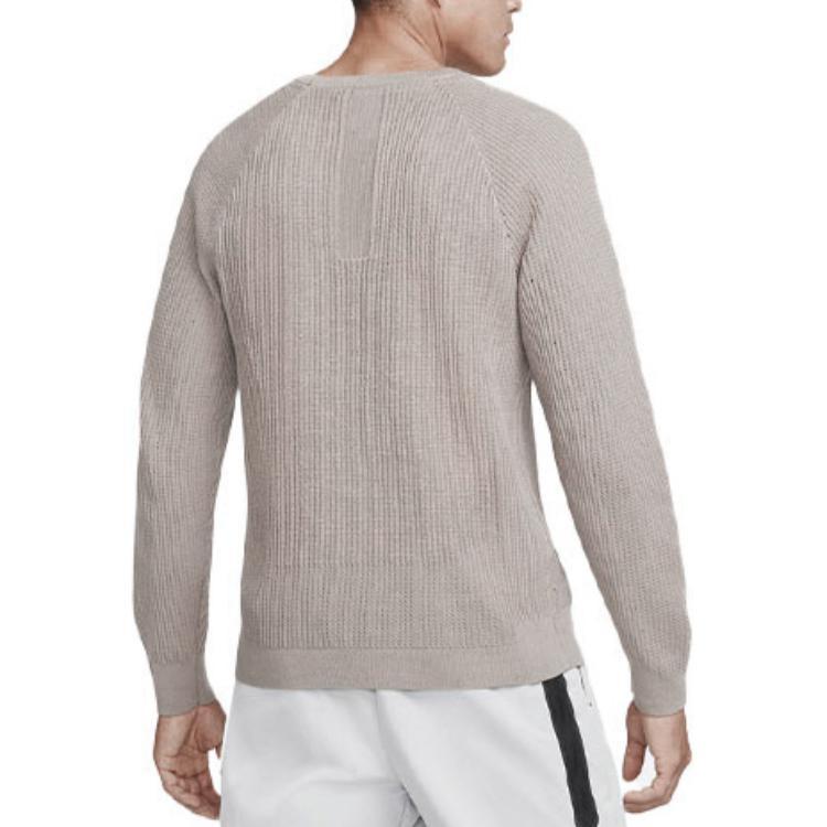 Men's Nike Round Neck Long Sleeves Casual Sports Pullover Brown DN3618-087