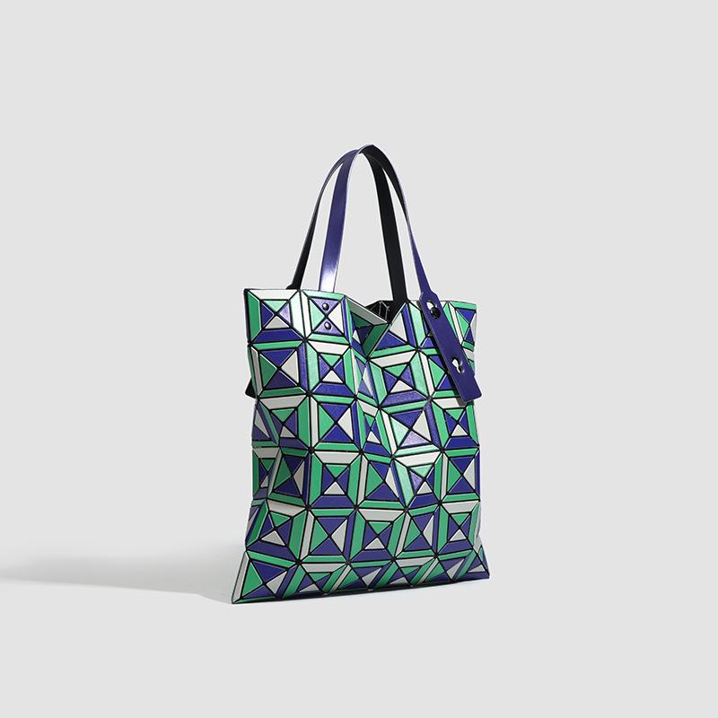 2025 New Rectangular Diamond Grid Color Blocked Tote Bag Handbill Shoulder Bag for Women